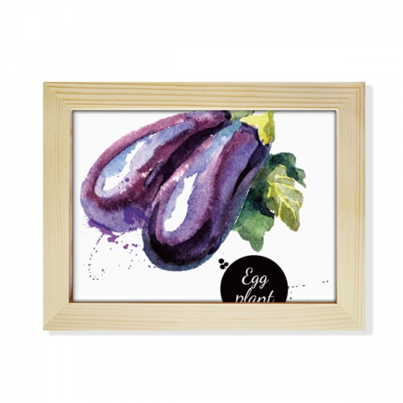 Eggplant Vegetable Tasty Healthy Watercolor Desktop Photo Frame Picture Art Decoration Painting 6x8 inch