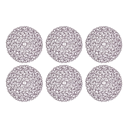 Eggplant Woven Paper Round Placemat (Set of 6)