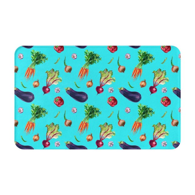 Eggplant chilies garlic onion Front Door Mat, Indoor Mats for Bedroom