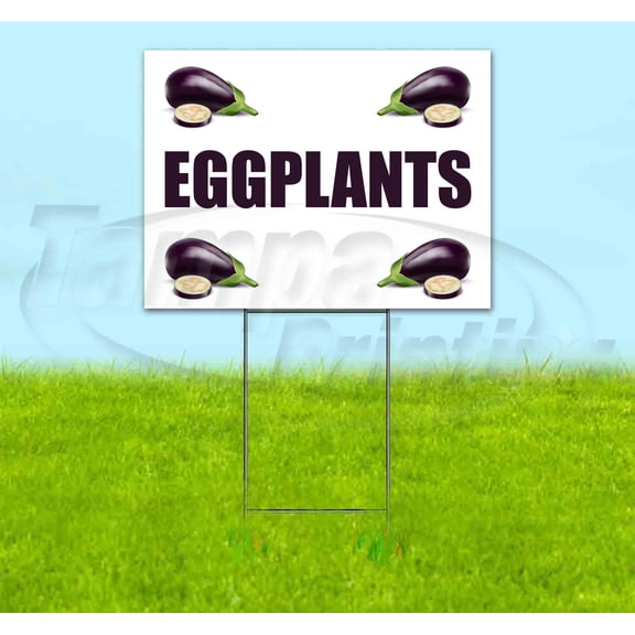 Eggplants (18" x 24") Yard Sign, Includes Metal Step Stake