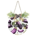 thumbnail image 1 of Eggplants Welcome Sign for Front Door Wreath Door Sign for Farmhouse Porch Decoration Indoor Outdoor, 1 of 7
