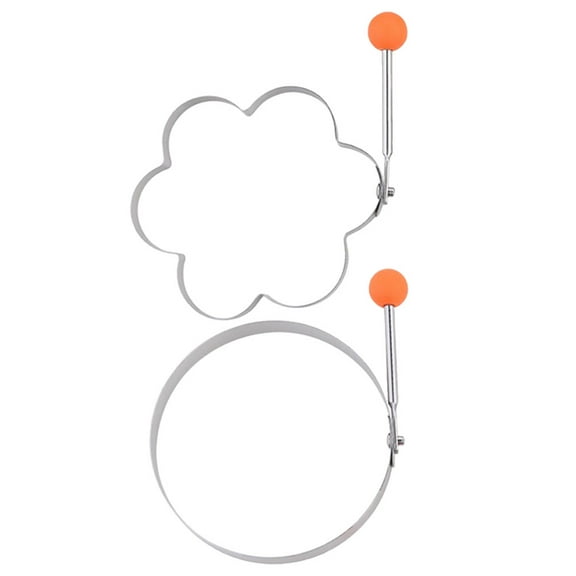 KAKOWELY Round Omelette Rings Silver 2Pcs 3.9In