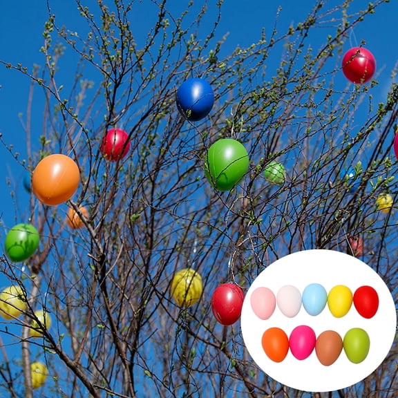 Eggs 60 Mm With Hangers, Pack Of 100, 6 X 4 Cm Size, Assorted Eggs For Decoration And Crafts, Includes 100 Eggs And Hangers For Easy Display