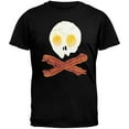 thumbnail image 1 of Eggs And Bacon Skull And Cross Bones Black Adult T-Shirt, 1 of 1
