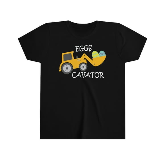 Eggs Cavator Youth Short Sleeve T-Shirt Funny Easter Shirt