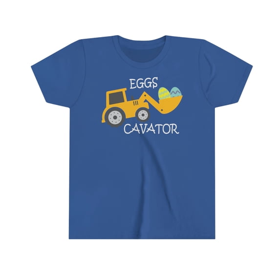 Eggs Cavator Youth Short Sleeve T-Shirt Funny Easter Shirt