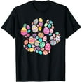 thumbnail image 1 of Eggs Colorful Dog Paw Cat Paw Easter's Day 2024 Bunny Womens T-Shirt, 1 of 3