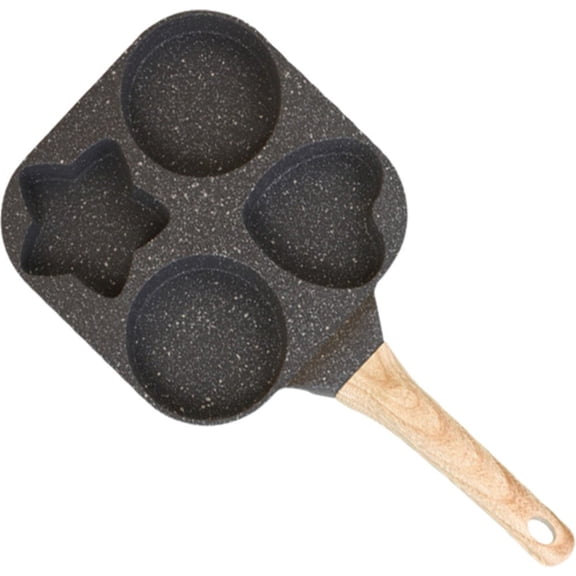 Eggs Frying Pan 4 Holes Egg Small Frying Pan Heart Star Shaped Frying Pan Steak Burger Pot Vegetable Frying Pan for Breakfast