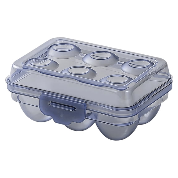 Eggs Holder,6 Girds Egg Holder Container,Plastic Egg Storage Box,Leakproof Shockproof Protection, Portable Egg Tray Carriage Dispenser for Camping Picnic Travel Kitchen Refrigerator Outdoor(Blue)