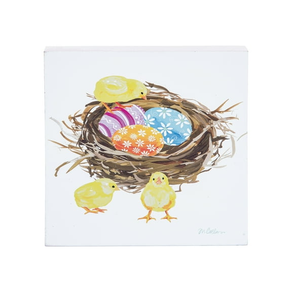 Eggs & Nest Block Easter Shelf Sitter Centerpiece