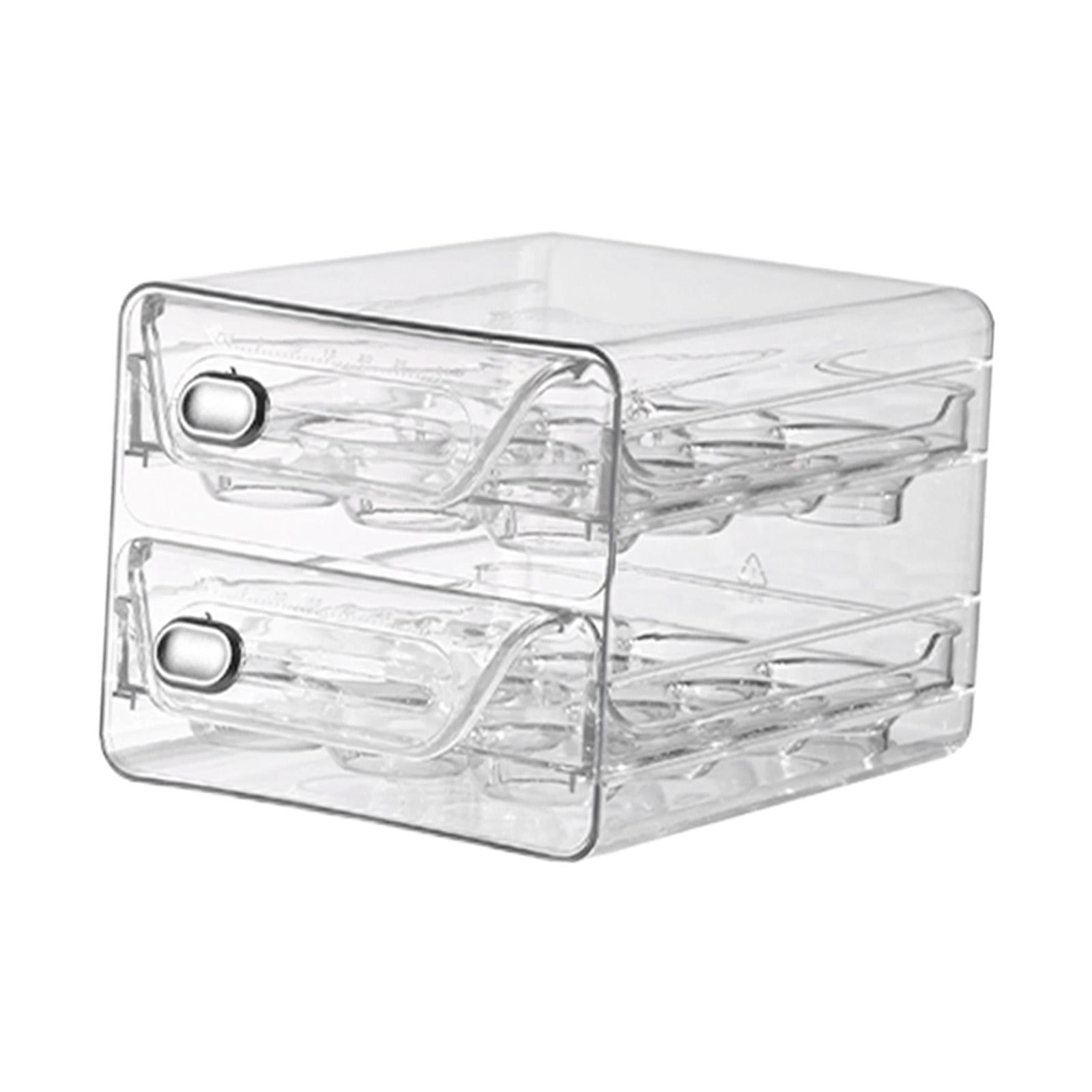 Eggs Organizer Drawer Fridge Egg Drawer Organizer Bins Reusable Stackable Egg Holder Tray Eggs Container for Cupboard Refrigerator Cabinet 24 Grids