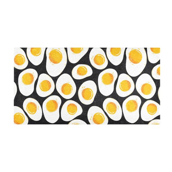 Eggs Pattern Bath Mat 39x20 Inch Soft Absorbent Non-Slip Plush Bathroom Rug for Floor