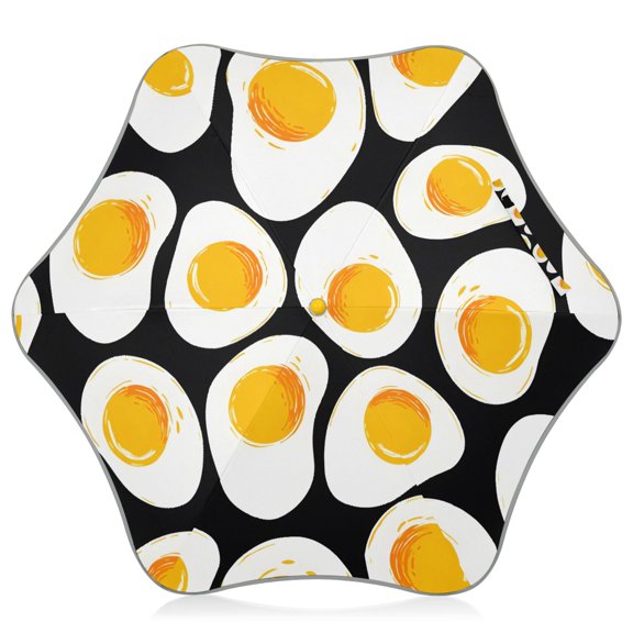 Eggs Pattern Kids Umbrella Rain Umbrella Clear Grip Handle Folding Umbrellas UV50+ 35in