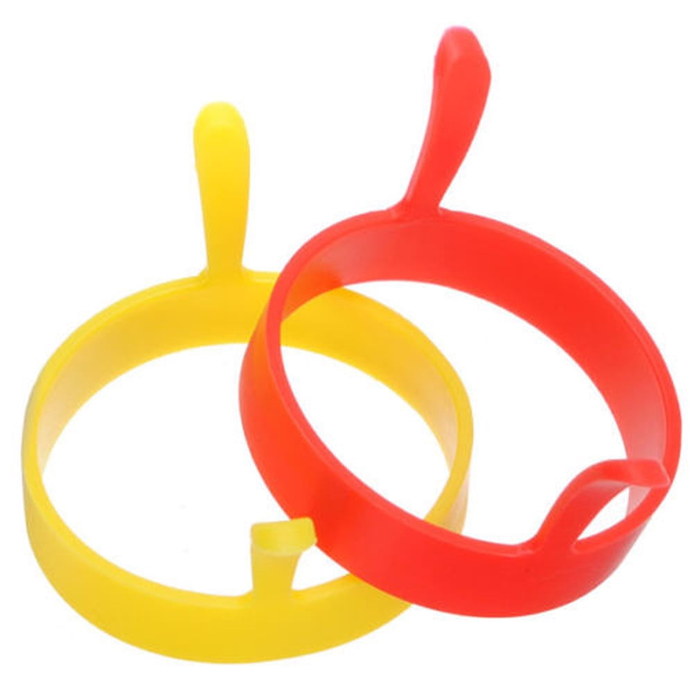 Eggs Poacher Silicone Round Egg Rings Pancake Ring W Handles Nonstick