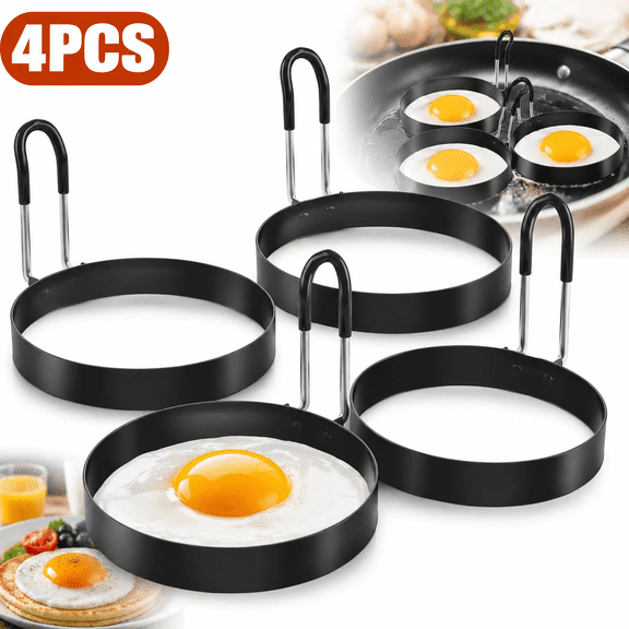 Eggs Rings, 4 Pack Stainless Steel Egg Cooking Rings, Pancake Mold for Frying Eggs and Omelet