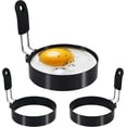 thumbnail image 1 of Eggs Rings, 4 Pack Stainless Steel Egg Cooking Rings, Stainless Steel Omelet Ring with Silicone Insulated Handle Pancake Mold for frying Eggs and Omelet, 1 of 5