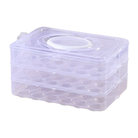 Eggs Storage Eggs Storage Container 3-Tier 72 Capacity Clear Plastic Refrigerator Egg Holder with Snap Lid and Handle for Organized Kitchen Fridge Organizer Egg Container
