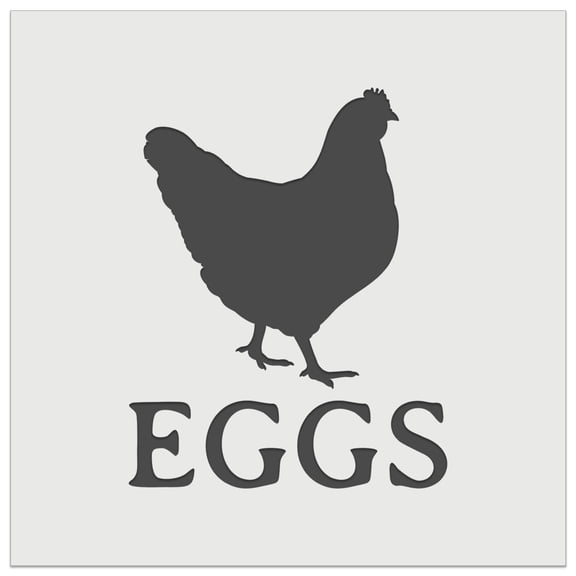 Eggs Text with Chicken Farm DIY Cookie Wall Craft Stencil - 3.5 Inch