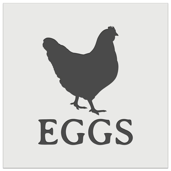 Eggs Text with Chicken Farm DIY Cookie Wall Craft Stencil - 7.0 Inch