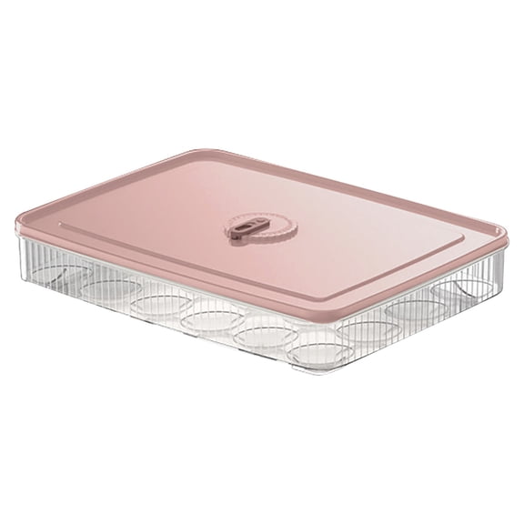 Eggs Tray Large Capacity, Egg Holder with Lid, Clear Egg Container for Refrigerator, 24 Eggs Storage Containers Reusable and Storage for Keep Fresh, Fridge Organizer for Home Use(Pink)