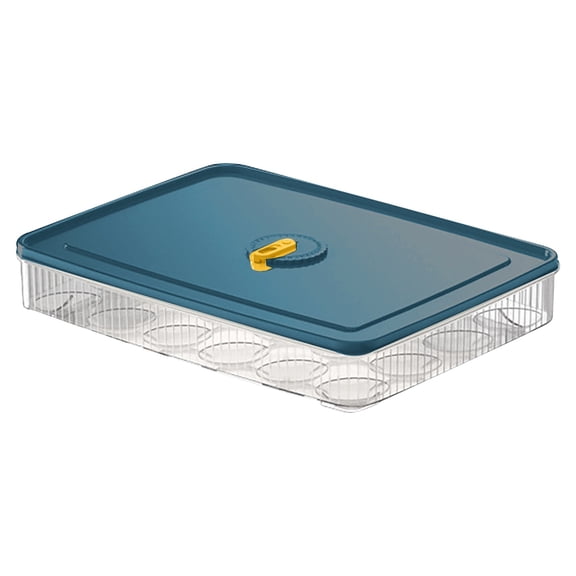 Eggs Tray Large Capacity, Egg Holder with Lid, Clear Egg Container for Refrigerator, 24 Eggs Storage Containers Reusable and Storage for Keep Fresh, Fridge Organizer for Home Use(Blue)