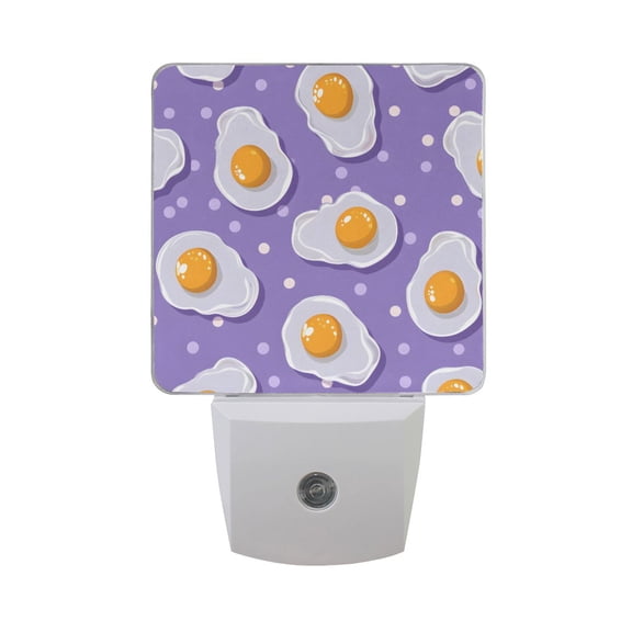 Eggs and Polka Dots Night Light 2 Pack LED Nightlight Plug into Wall Dusk to Dawn Sensor Soft White