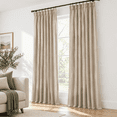 Eggshell Beige Pleated Linen Curta90 Inches Long For Living Room Dining ...