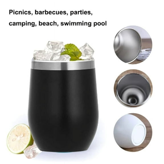 Eggshell Cup Double-Layer Stainless Steel Insulated Cup Vacuum Red Wine Egg Cup Coffee Tumbler with Lid Red