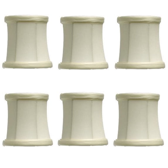 Eggshell Silk 3 Inch Drum Clip On Chandelier Lamp Shades (Set of 6)