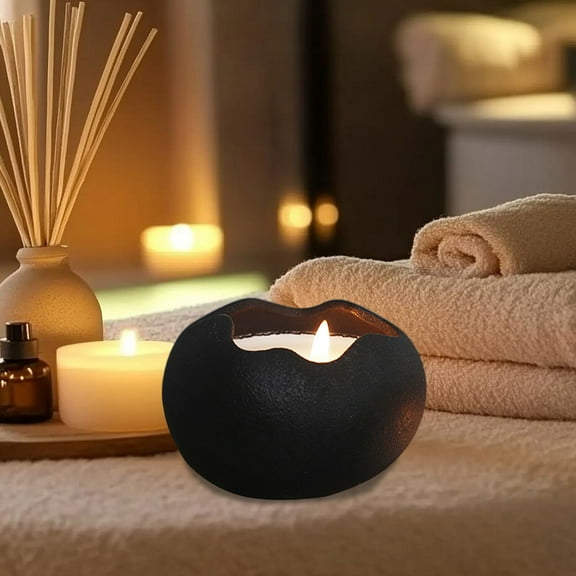 Eggshells Shape Candle Holder Black, Unique Gifts for Women, Unique Yoga Gifts, Meditation Gifts, Special Decorative Items for Shelf Decor, Entryway Décor
