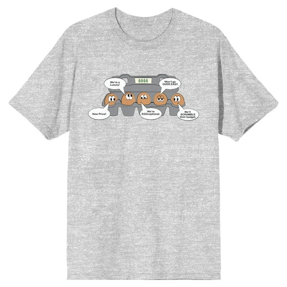 Eggspensive Eggs Chat Bubbles Crew Neck Short Sleeve Athletic Heather Men's T-shirt-Medium