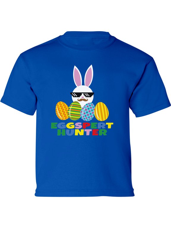 Eggspert Hunter Bunny Graphic Shirt - Happy Easter Day Infant SHirt - Christian T-Shirt Boys Girls Outfit Gifts