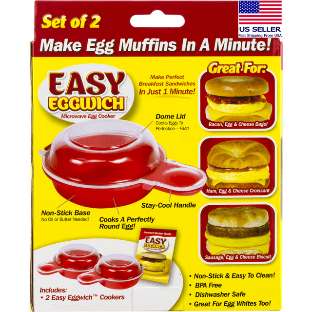 Eggwich 2 Set Egg Cooker Easy Eggwich Microwave egg muffin omelette