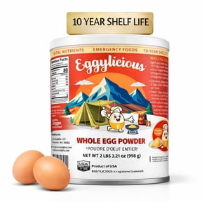 Eggylicious 10 Year Shelf Life Whole Egg Powder - 2 lbs for Emergency Food Supply