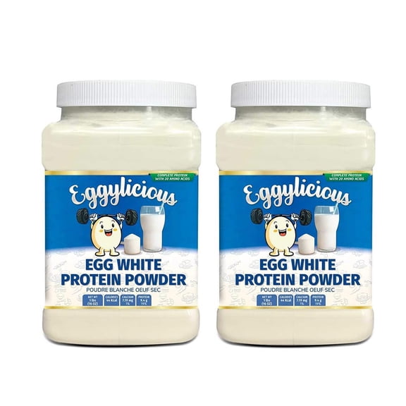 Eggylicious - PACK of 2 - Egg White (Albumin) Powder, Dried Natural Protein Powder, Made from Fresh Eggs, Pasteurized,Non-GMO, No Additives, Used for Baking Icing,1lbs(16oz)