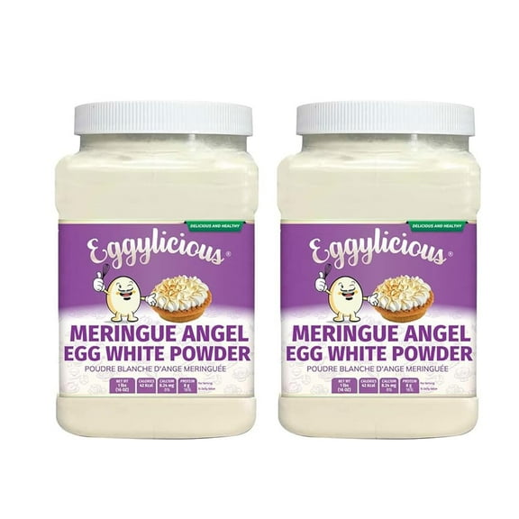 Eggylicious - PACK of 2 - Meringue Powder  Made w/ Pure Egg Whites - Gives Body & Stability to a variety of icings  For Homemade Filling/Royal Icing/Cake Decorations Preservatives Free  1lb Jar