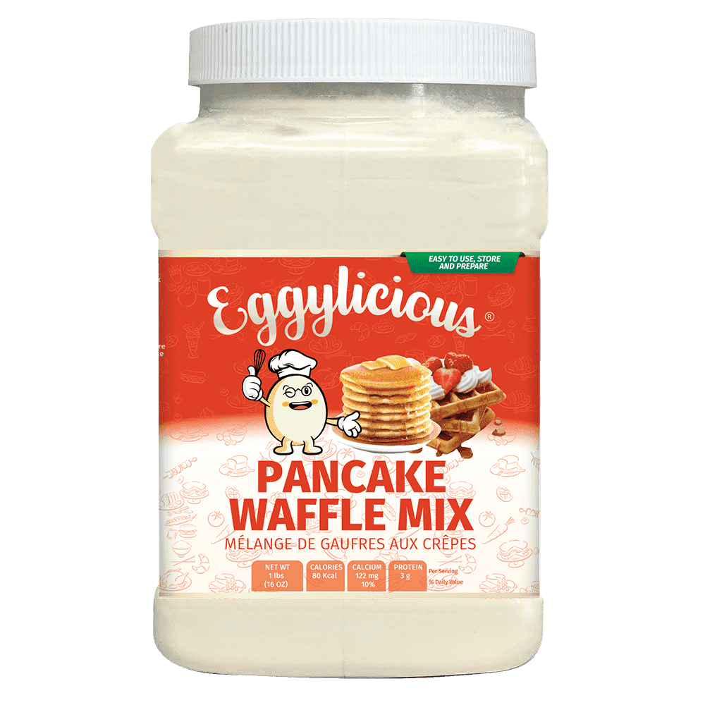 Eggylicious- PACK of 4 - Pancake/Waffle Mix – Made w/ Premium Ingredients – Classic Recipe – Delicious Breakfast – Loved by Kids & Adults – 1 lbs. Easy Store Jar