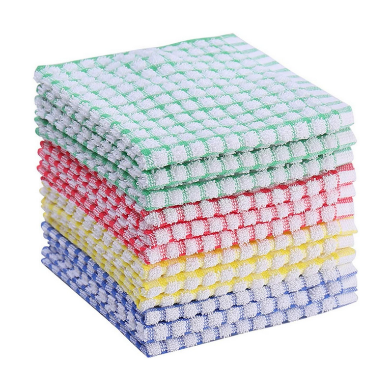 Egles Kitchen Dishcloth Set, 12x12 12-Pack, Pure Cotton Cleaning Dish  Towel, Highly Absorbent (Mix Color) 
