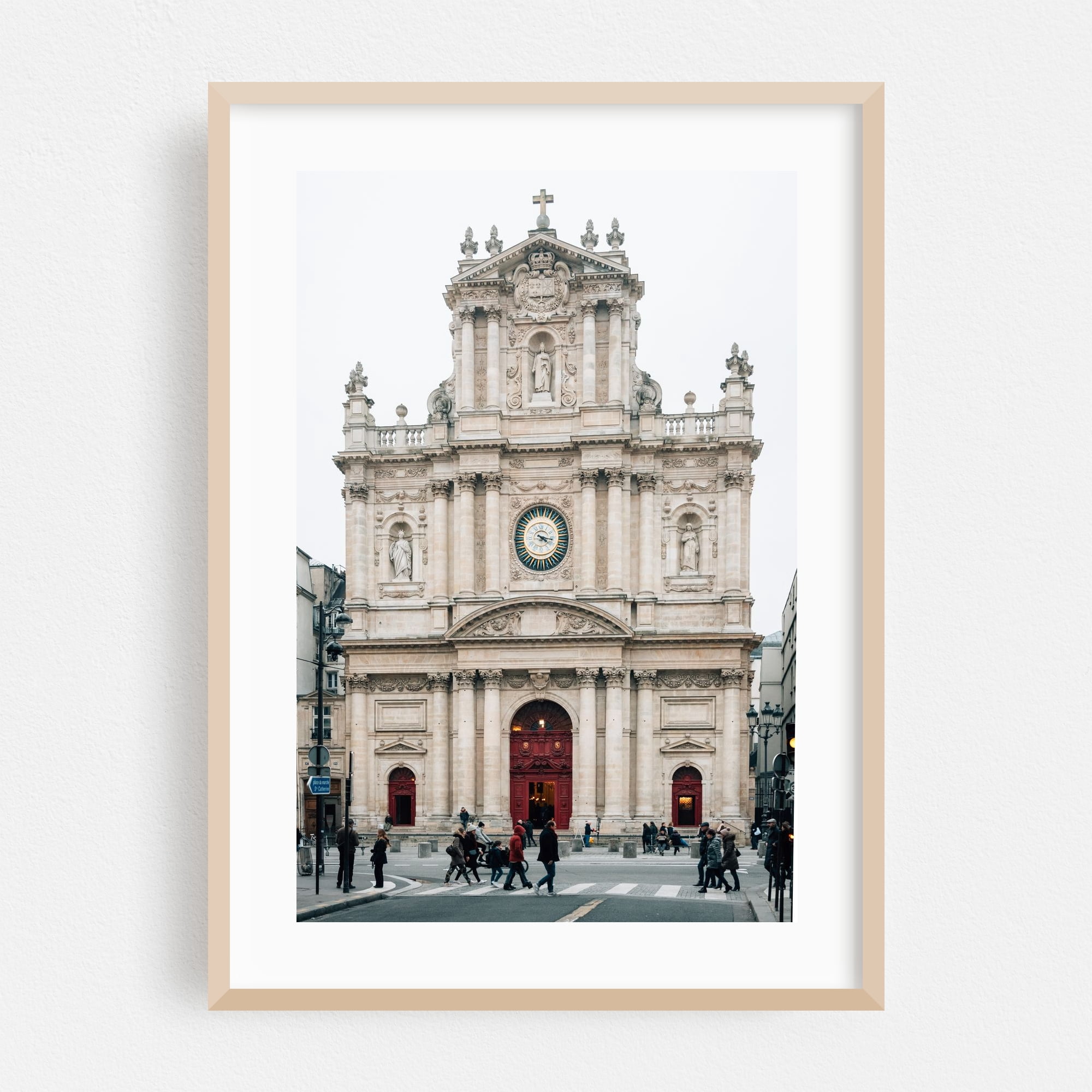 Eglise Saint-Paul-Saint-Louis - Paris Île-de-France France Photography Oak Framed Wall Art Print 20 x 30 inches