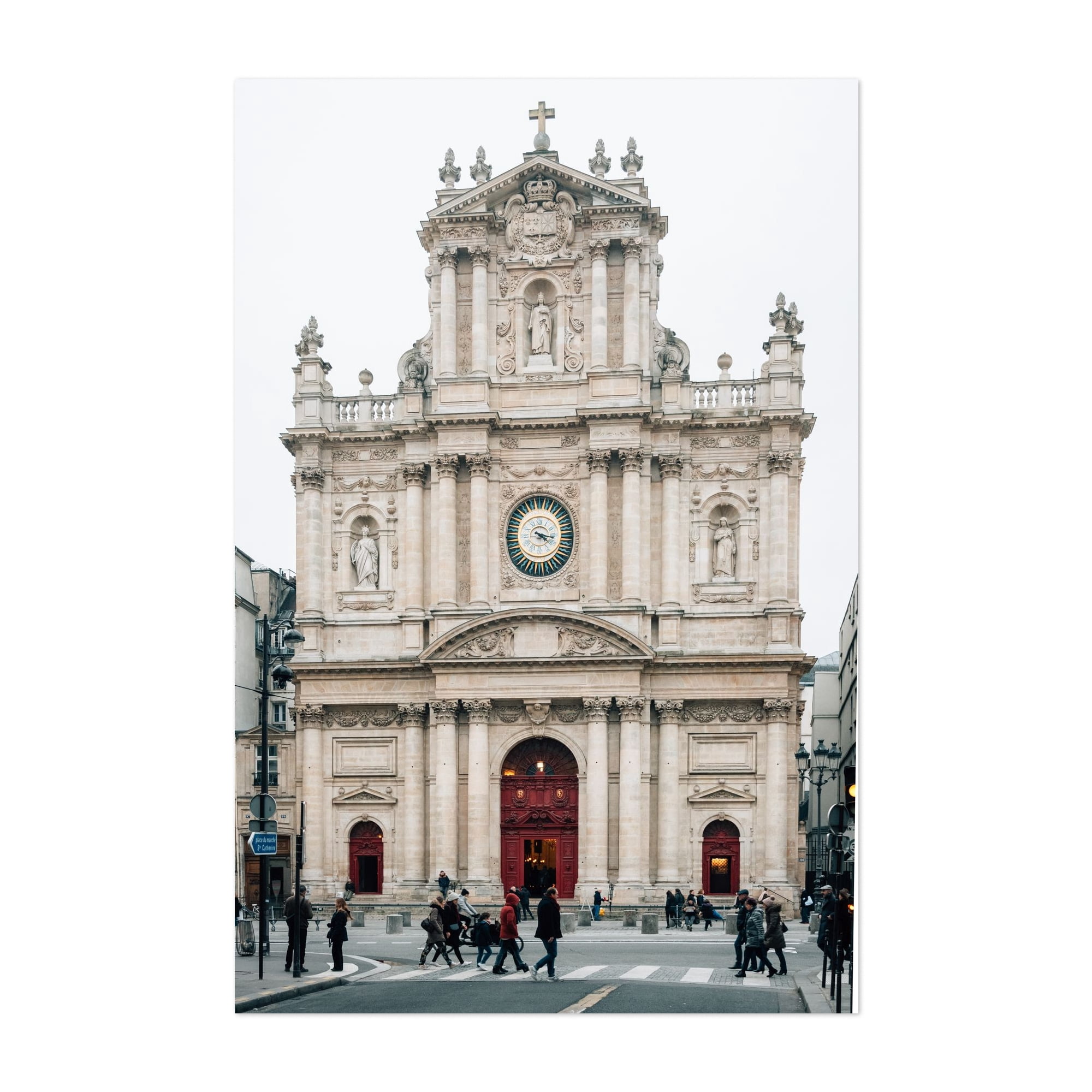 Eglise Saint-Paul-Saint-Louis - Paris Île-de-France France Photography Unframed Wall Art Print 5 x 7 inches