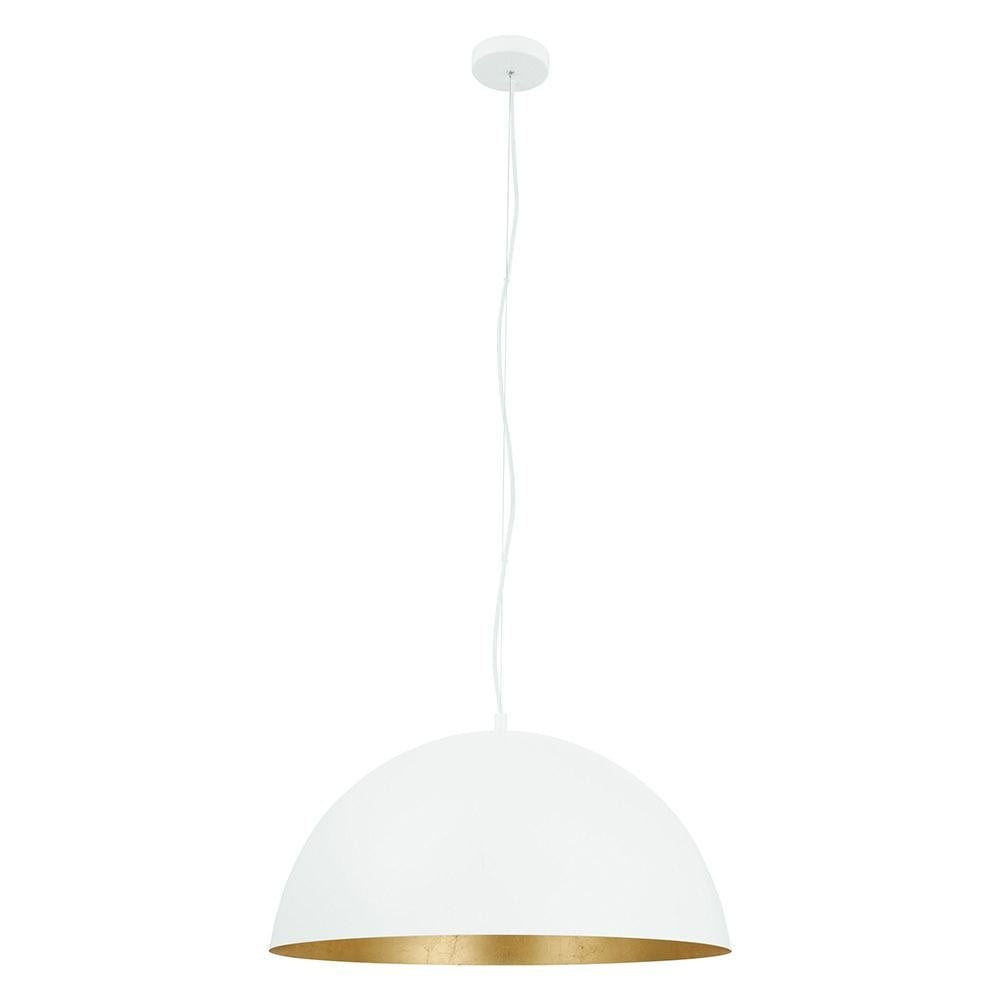 White and Gold Dome Pendant Light for Indoor/Outdoor