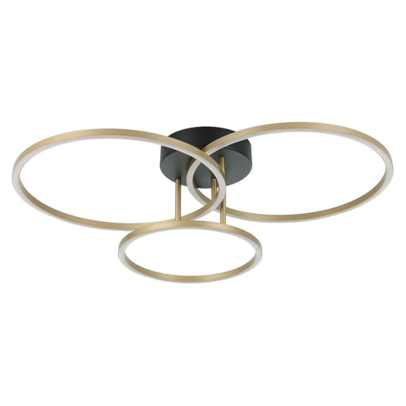 Eglo 205745A Boyal 2 22" Wide Led Semi-Flush Ceiling Fixture - Gold / Structured Black