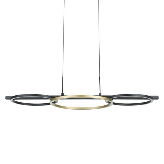 Eglo 205746A Boyal 81" Wide Led Linear Pendant - Structured Black / Gold