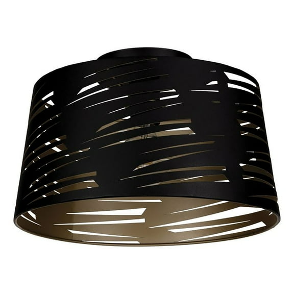 Eglo 206306A Akers Mill 13" Wide Semi-Flush Drum Ceiling Fixture - Gold