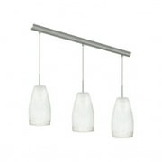 Eglo Crash 3 Light Kitchen Island Pendant Ceiling Mount Fixture, Nickel