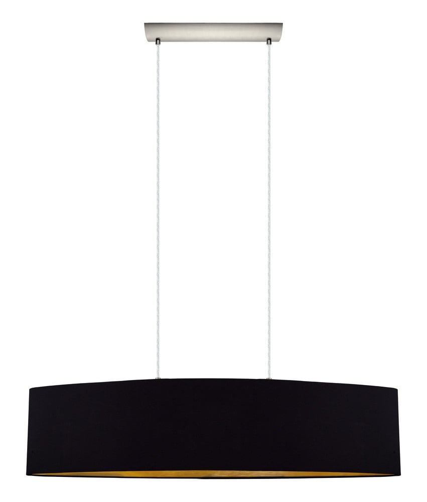 Satin Nickel Maserlo 72" Contemporary Black and Gold Pendant Light