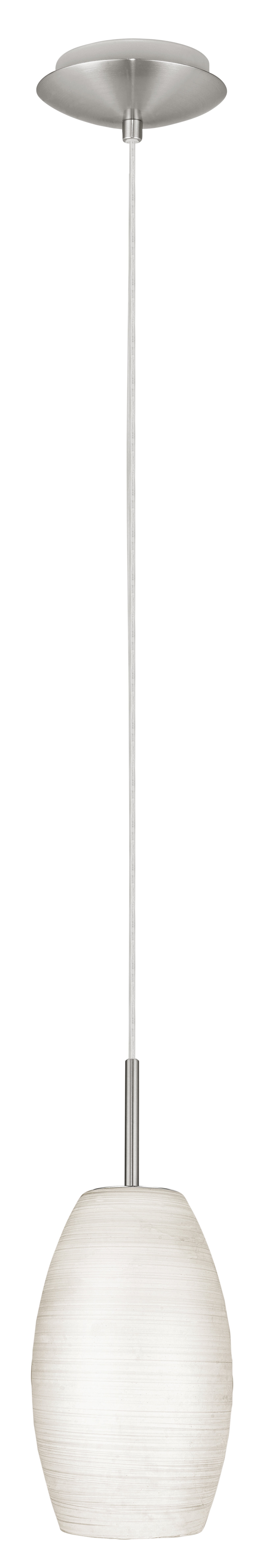 Eglo Batista 1 Matte Nickel Mini Pendant with Hand-Made Glass