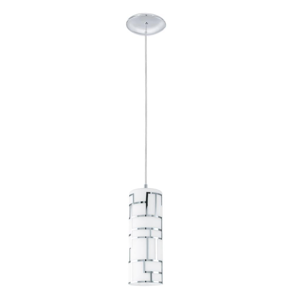 Bayman Chic Modern Chrome Mini Pendant with White Glass