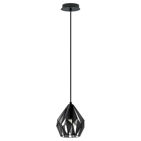 Eglo Lighting - Carlton 3 - One Light Geometric Pendant-Matte Black/Silver