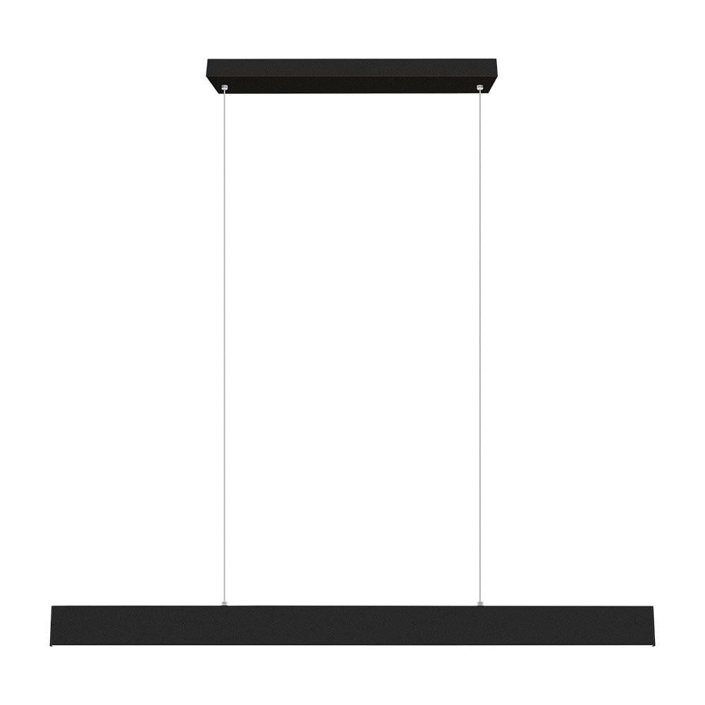 Sleek 46.5" Matte Black Aluminum LED Linear Pendant